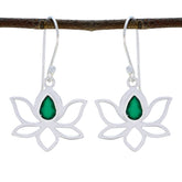 Patricia Solitaire Dangle Earrings Online - Green Lotus Indian Emerald Green Dangle