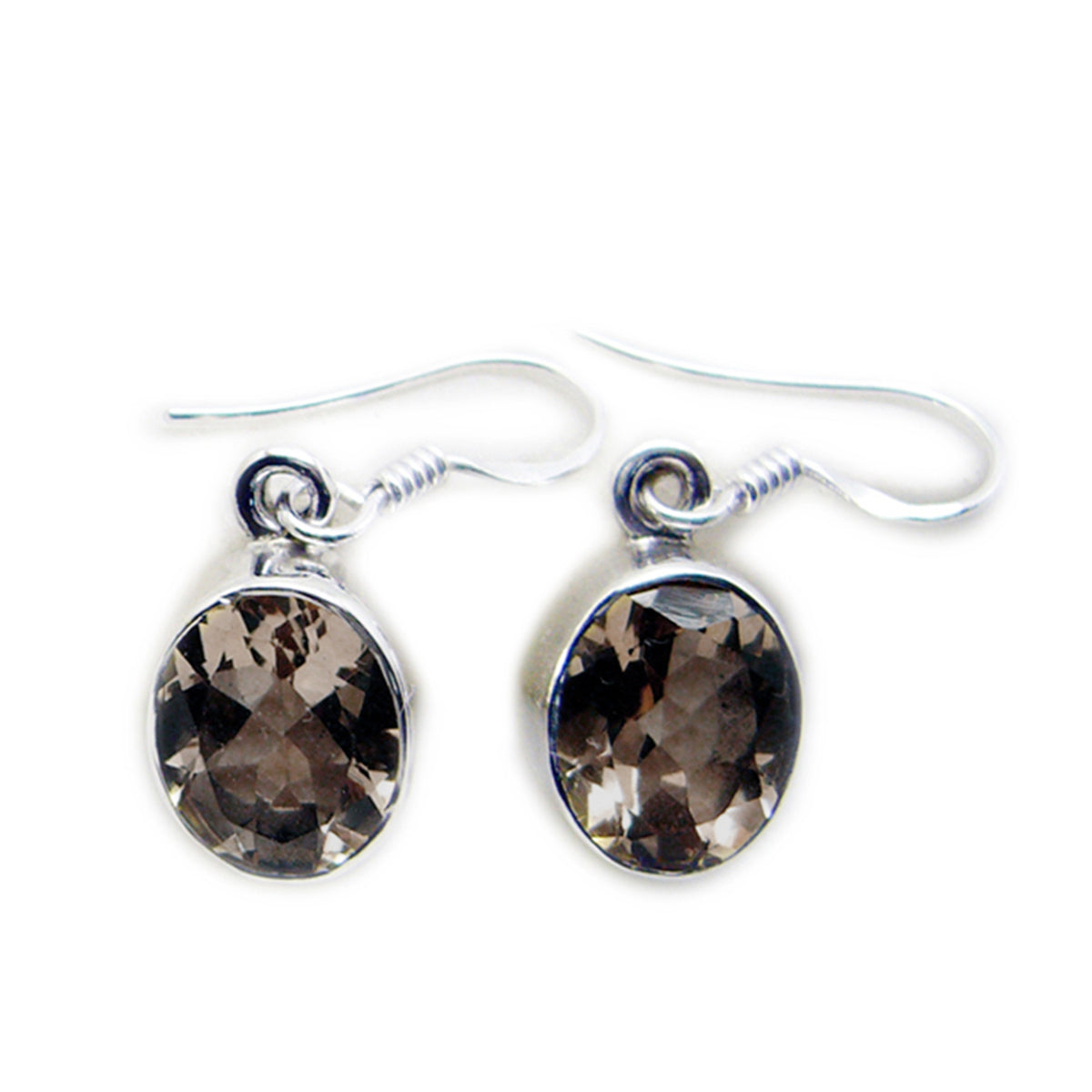 Marie Solitaire Dangle Earrings for Everyday Glam Smoky Quartz Brown Dangle