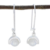 Anna Solitaire Dangle Earrings for Everyday Glam Rainbow Moonstone White Dangle