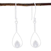 Victoria Solitaire Dangle Earrings for Everyday Glam Rainbow Moonstone White Dangle