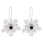 Lily Solitaire Flower Earrings for Every Occasion Black Onyx Black Dangle