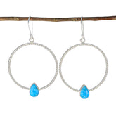 Wen Solitaire Gemstone Earrings with Stylish Hoops Turquoise multicolor Dangle