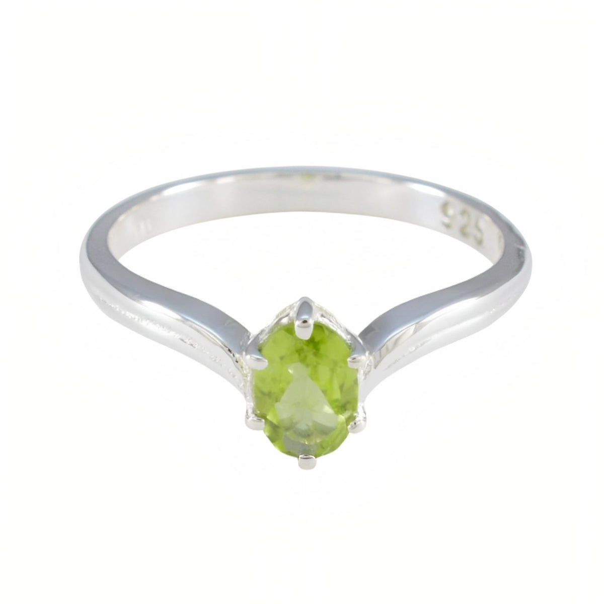 Ananya Abstract Green Solitaire Ring Peridot Green