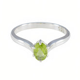 Ananya Abstract Green Solitaire Ring Peridot Green