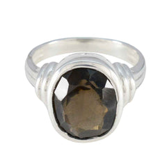 Aisha Traditional Brown Solitaire Ring Smoky Quartz Brown