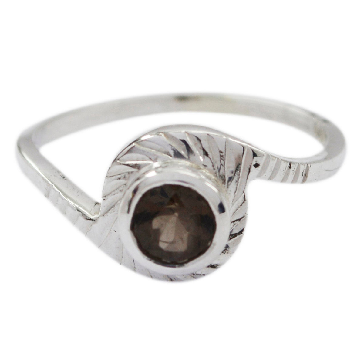 Zazlle Sophisticated Brown Solitaire Ring in Silver smoky quartz Brown