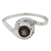 Zazlle Sophisticated Brown Solitaire Ring in Silver smoky quartz Brown