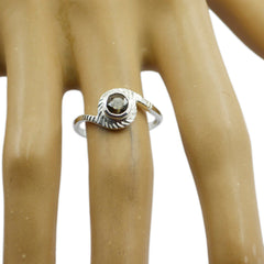 Zazlle Sophisticated Brown Solitaire Ring in Silver