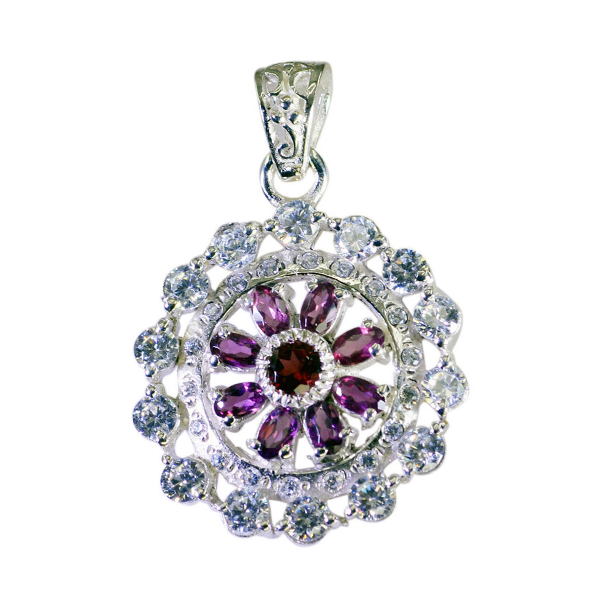 Penelope Sophisticated Statement Pendant for Glam Style Garnet Red Red