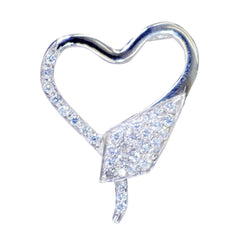 Natalie Sophisticated Tiny Pendant Heart-Shaped Sparkle White CZ White White