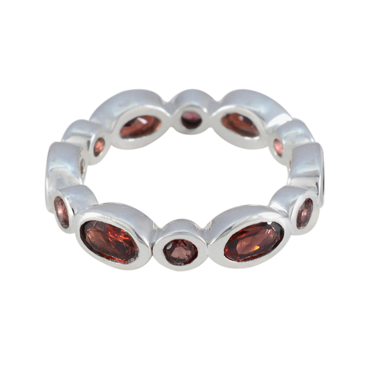 Zoey Stackable Red Gemstone Ring for Everyday Glam Garnet Red