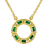 Yasmine Statement Gemstone Jewelry Pendant Necklace Emerald CZ Green Green