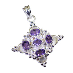 Leah Statement Gemstone Jewelry Pendant with Amethyst