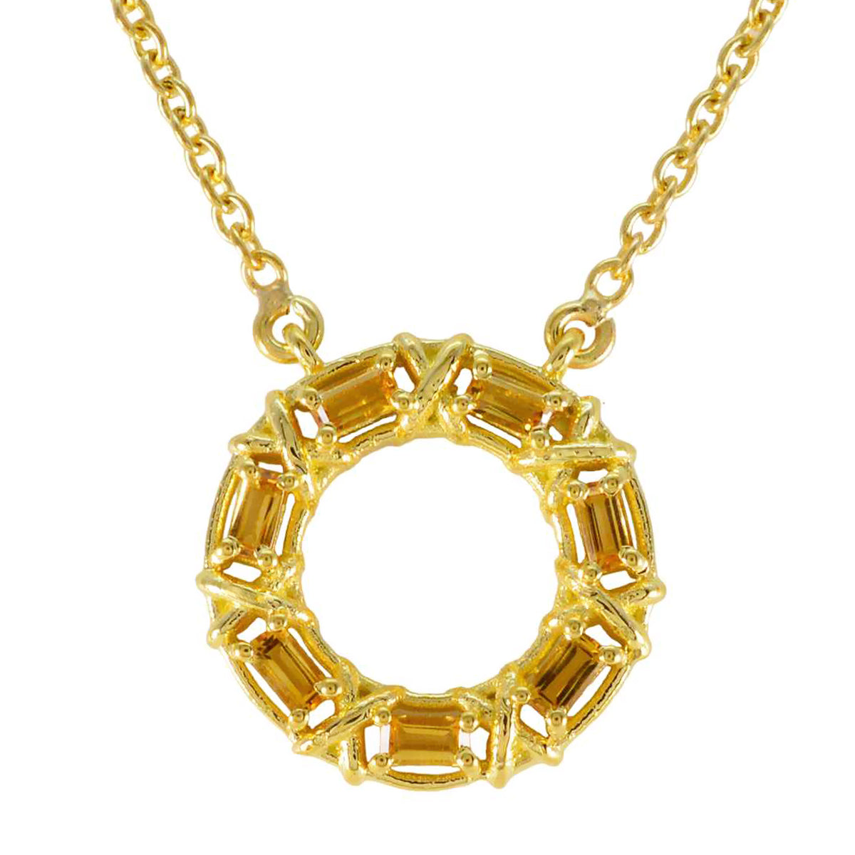 Yasmin Statement Gold Necklace for Everyday Glam Citrine Yellow Yellow