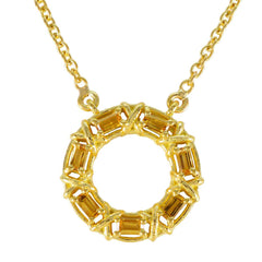 Yasmin Statement Gold Necklace for Everyday Glam Citrine Yellow Yellow