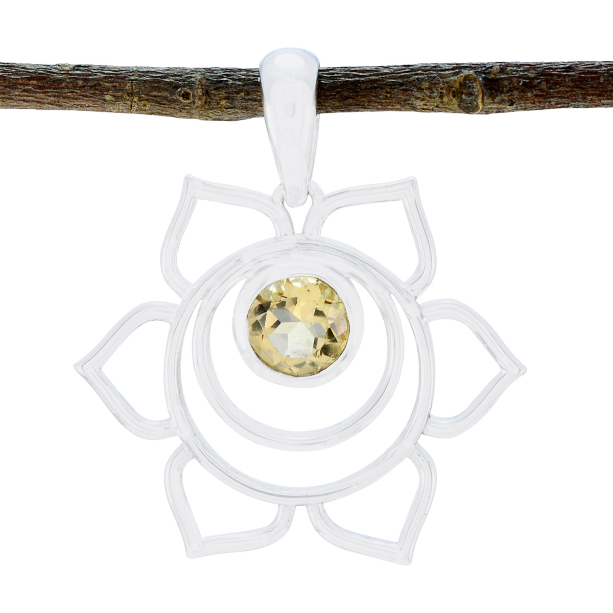 Hannah Statement Pendant for Women - Gemstone Design Citrine Yellow Yellow