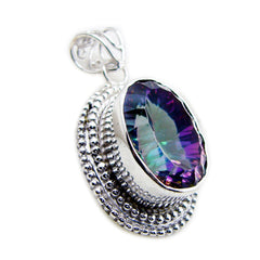 Abigail Statement Pendant Necklace with Colorful Gemstone Mystic Quartz multicolor Multicolor