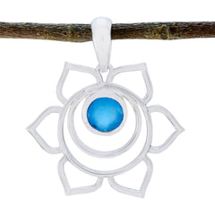 Greta Blue Rope-Wire Delicate Pendant Blue Chalcedony Blue Blue