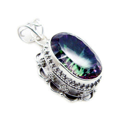Aurora Statement Rope-Wire Jewelry Pendant with Gemstone