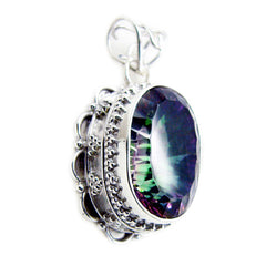 Aurora Statement Rope-Wire Jewelry Pendant with Gemstone