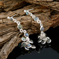 Stella Grey Stud Earrings with Unique Gemstone Design