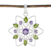 Olivia Multicolor Edgy Pendant with Gemstone Accents Multi Stone multicolor Multicolor