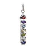 Aurora Multicolor Gemstone Pendant in Sterling Silver Multi Stone multicolor Multicolor