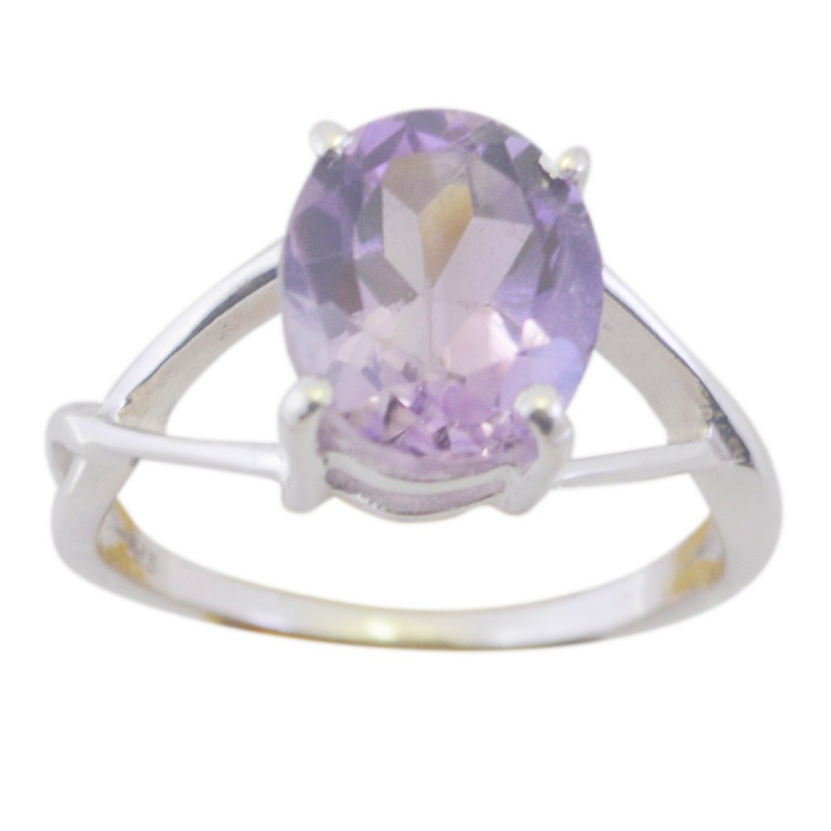 Naomi Purple Solitaire Ring with Oval Gemstone Amethyst Purple