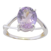 Naomi Purple Solitaire Ring with Oval Gemstone Amethyst Purple