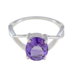 Naomi Purple Solitaire Ring with Oval Gemstone