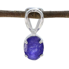Hua Stylish Gemstone Necklace Pendant for Fashion Indian Blue Sapphire Blue Blue
