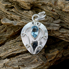 Elena Stylish Gemstone Necklace Pendant in Silver