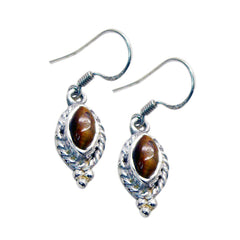 Teresa Brown Dangle Earrings for Everyday Glam Tiger Eye Brown Dangle