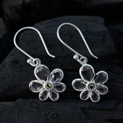 Jiwoo Thin Dangle Earrings for Women - Floral Design