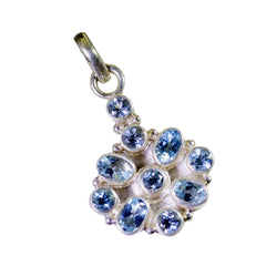 Eleanor Tiny Engagement Pendant with Blue Gemstones
