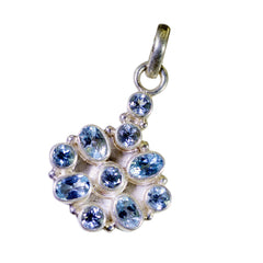 Eleanor Tiny Engagement Pendant with Blue Gemstones