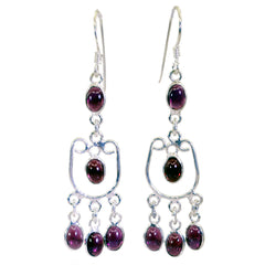 Maria Tiny Gemstone Drop Earrings for Everyday Glam Garnet Red Dangle