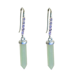 Aurora Tiny Gemstone Earrings for Everyday Elegance Chalcedony Blue Dangle