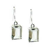 Angeles Tiny Gemstone Earrings India - Elegant Silver Design Green Amethyst Green Dangle