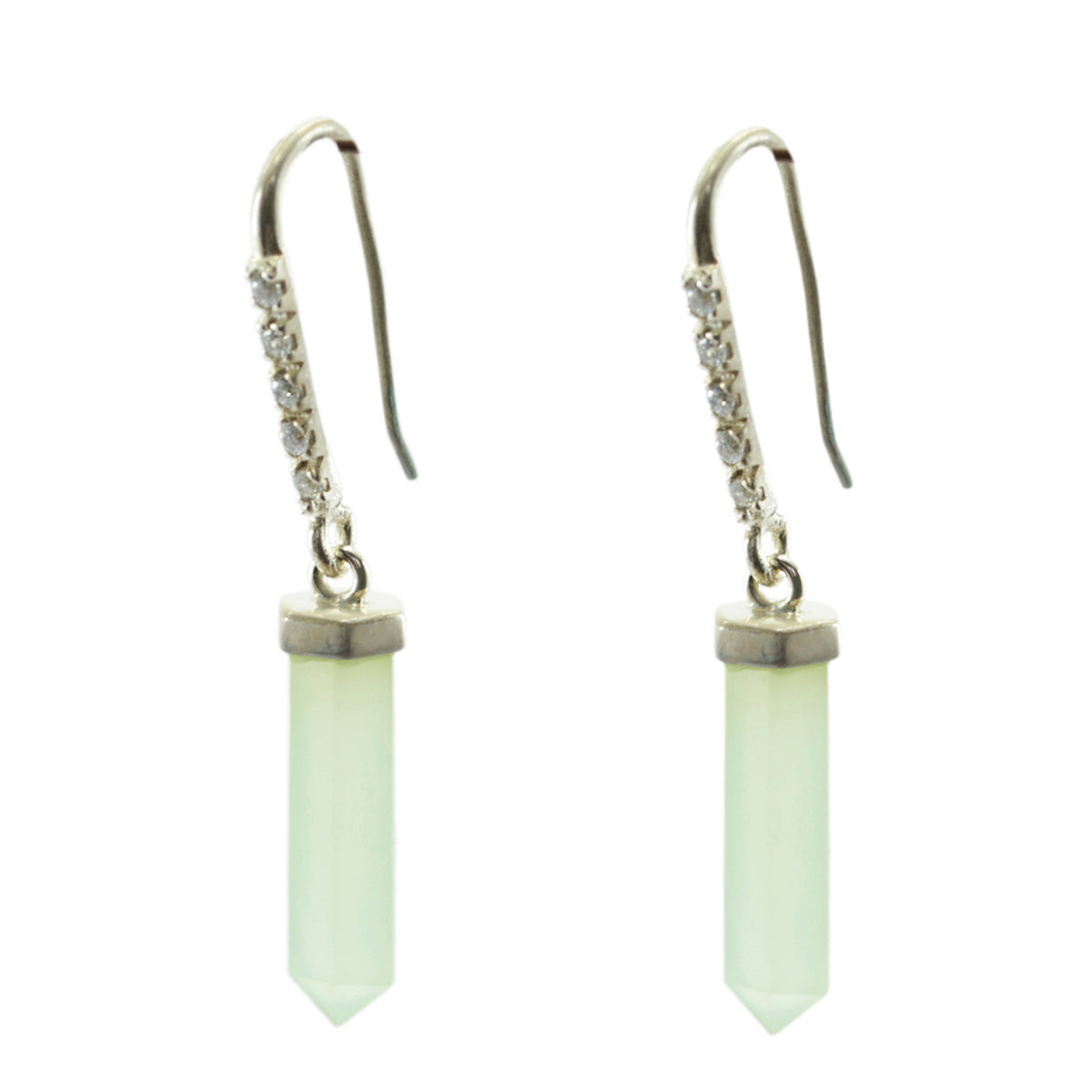 Inès Tiny Gemstone Earrings Online - Everyday Glam Chalcedony Blue Dangle