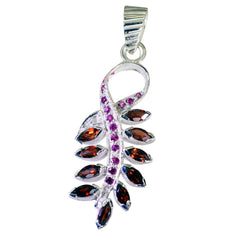 Marie Tiny Gemstone Jewelry Leaf Pendant in Silver