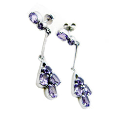 Agnes Tiny Multiple Earrings with Amethyst Accents Amethyst Purple Dangle