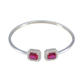 Mia Tiny Red Bangle Bracelet with Stunning Gemstone Ruby CZ Red