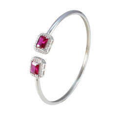 Mia Tiny Red Bangle Bracelet with Stunning Gemstone