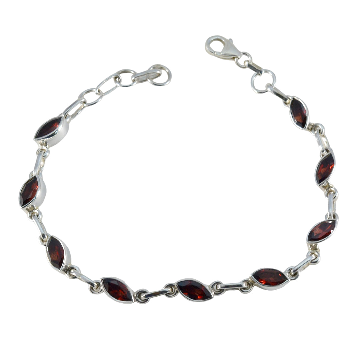 Ines Tiny Red Links Bracelet for Everyday Glam Garnet Red