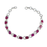 Aisha Tiny Red Links Bracelet for Everyday Glam Ruby CZ Red