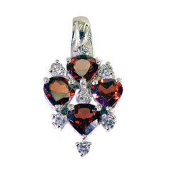 Priya Tiny Statement Pendant India with Gemstones Garnet Red Red