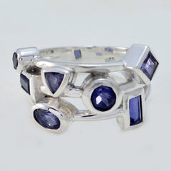 Alejandra Trendy Blue Gemstone Ring with Silver Setting