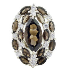 Zazlle Trendy Brown Gemstone Ring - Fashionable Jewelry smoky quartz Brown