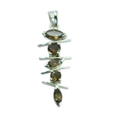 Ivana Trendy Fashion Pendant for Women with Gemstones Smoky Quartz Brown Brown